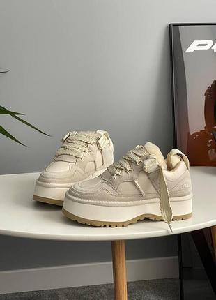 Женские бежевые ботинки ugg astromel jasmine fur х угг бутс 37