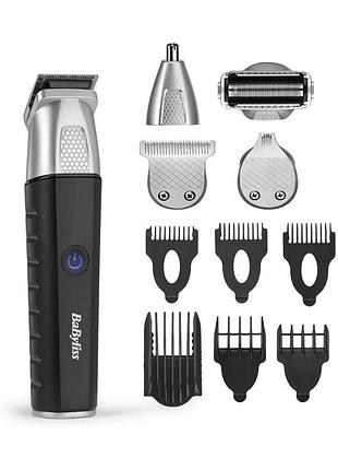 Набор для стрижки babyliss lithium power, для бороды, усов, головы, носа и тела, аккум., вибрационный мотор, насадок-10, сталь,