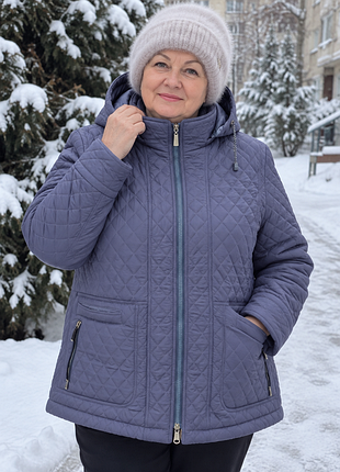 Зимова стьобана куртка-непродувайка батал 58-60 (до -30°c) ідеал