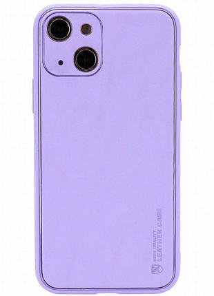 Кожаный чехол xshield для apple iphone 14 plus (6.7") сиреневый / dasheen