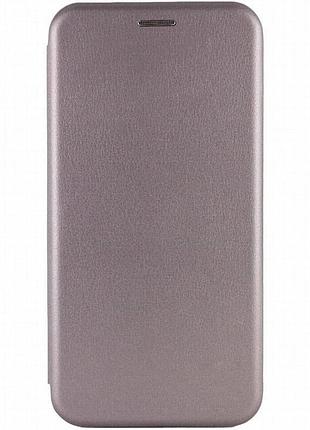 Кожаный чехол-книжка classy для motorola moto g55 5g серый