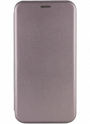 Кожаный чехол-книжка classy для motorola moto e13 серый