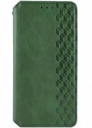 Кожаный чехол-книжка getman cubic (pu) для xiaomi redmi note 13 4g зеленый