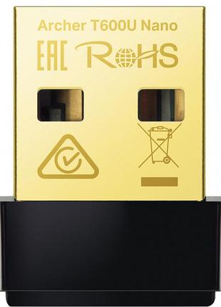Wifi адаптер tp-link archer t600u nano ac600 usb2.0 nano