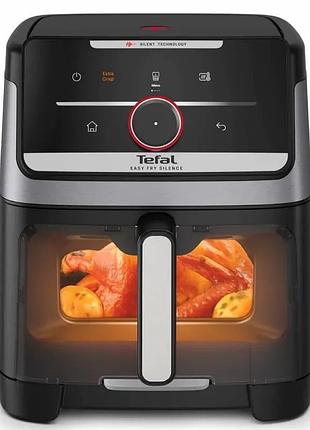 Мультипечь tefal easy fry silence xxl smart vision, 1800вт, чаша-7л, сенсорное управление., 55 программ, с окошком, пластик, нерж.