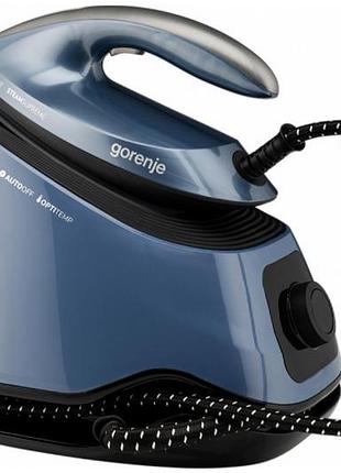 Утюг-парогенератор gorenje, 3000вт, 1500мл, паровой удар -160гр, дисплей, керам. подошва, синий