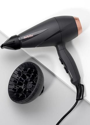 Фен babyliss ac motor smooth pro, 2100вт, 2 режима, диффузор, холл. обдув, черный 6