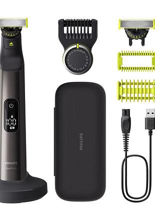 Бритва електр. philips oneblade pro 360, li-ion, сухо.+влаж., индикатор заряда, твердый чехол, черный