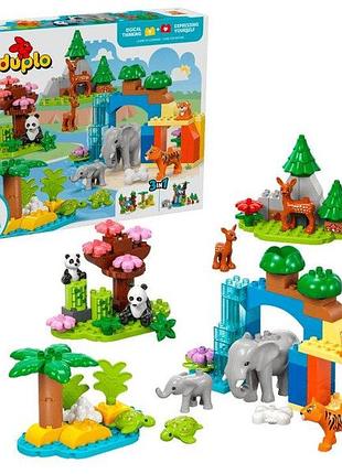 Конструктор lego duplo town семейства диких животных 3-в-1