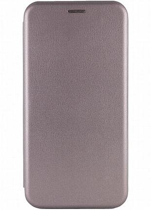 Кожаный чехол-книжка classy для xiaomi redmi note 14 4g (int. version) серый