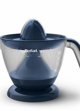 Соковитискач tefal morning blue цитрус-прес 25вт, чаша-0.8л, пластик, синій