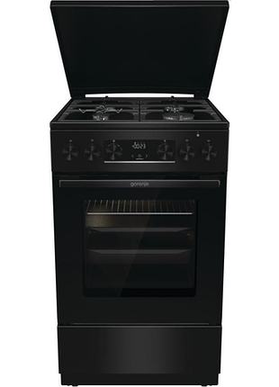Плита gorenje комбинированная, 70л, 50x60см, дисплей, чугун, черный