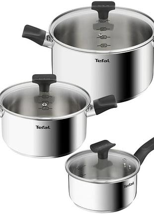 Набір посуду tefal delicious, 6предметів, нержавіюча сталь, бакеліт, скло