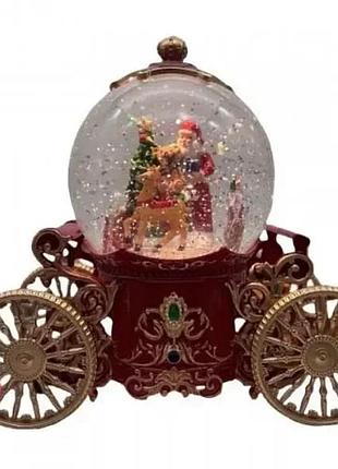 Снежный шар "карета" с автоподдувом, led и музыкой (sh2501)