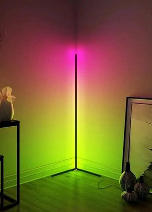 Кутовий led торшер ledox design з пультом та регульованою яскравістю 330 колірних комбінацій