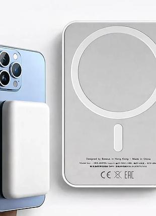 Магнитный павербанк 10000mah magsafe / power bank type-c / повербанк магнитный беспроводной 22,5w