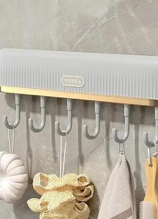 Клейкая вешалка с крючками,держатель для посуды с 6 крючками plastic hook