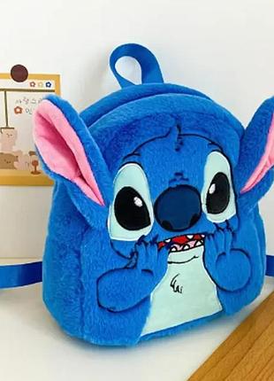 Плюшевий рюкзак стич disney fairy stitch м'який дитячий рюкзак з вушками та мордочкою