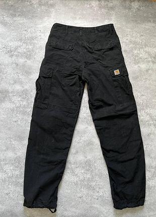 Чорні штани-карго carhartt wip cargo pant