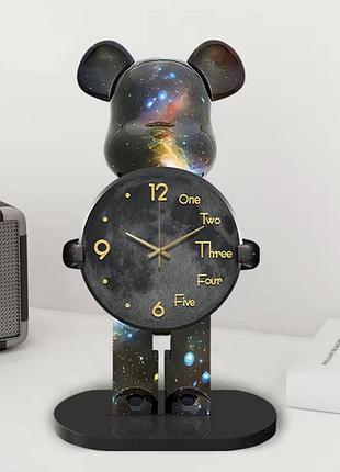 Настільний годинник фігурка ведмідь bearbrick космічні 65 см