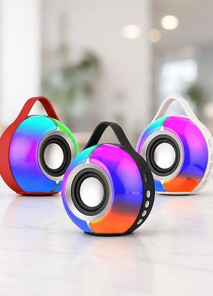 Колонка bluetooth sy-333 / акумуляторна колонка з led підсвічуванням / акустична колонка переносна