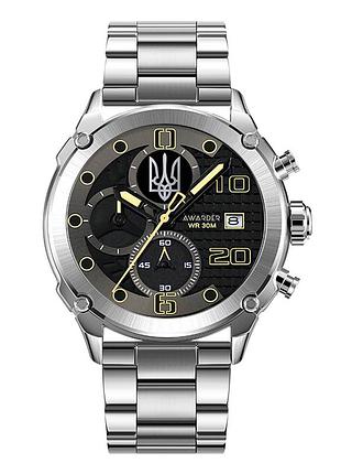 Часы наручные awarder 016 трезуб серебро silver-black steel