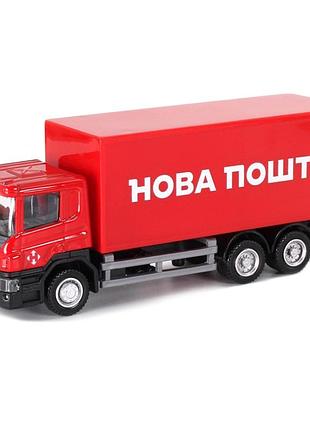 Автомодель дитяча scania "нова пошта" technodrive 250414u, масштаб 1:64