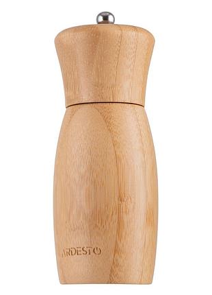 Мельница для соли и перца ardesto midori, 35мл, бамбук, нержавеющая сталь