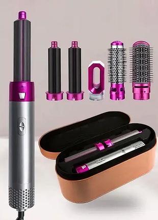 Стайлер hot air styler 5в1 для укладки волос, 1000 вт, 5 насадок, с кейсом