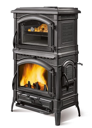 Печь-камин чугунный isotta forno evo la nordica (двери чугун + стекло) 11,9квт вес 296кг. ш795г660в1244мм