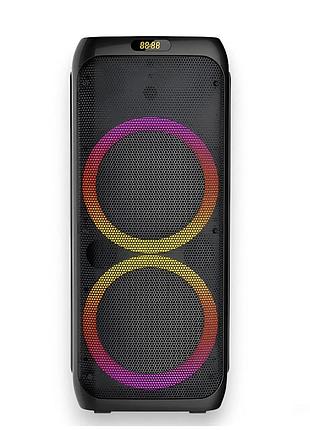 Портативная bluetooth-акустика sps zqs10209 50 вт с двумя микрофонами и led-подсветкой 6000 мач black (10379)