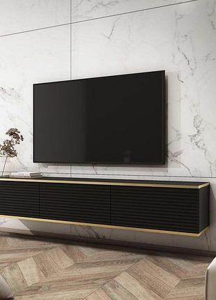 Тумба під телевізор навісна perfect home оро / oro дверна mdf чорний ( )