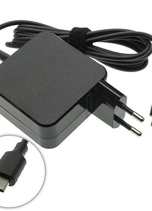 Блок питания для ноутбука type-c 45w, квадратный, black