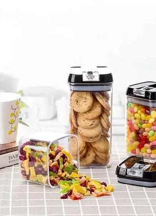 Органайзер для сыпучих food storage container 6 контейнеров | набор пластиковых контейнеров для круп