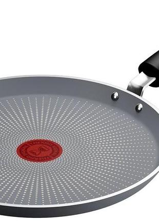 Сковорода млинцева tefal halo eucalyptus, 25см, алюміній, бакеліт, сірий