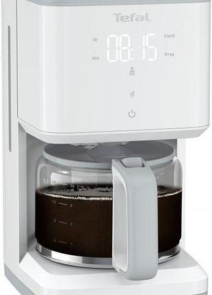 Кавоварка tefal крапельна sense, 1.25л, мелена, led-дисплей, сенсор.керування, білий