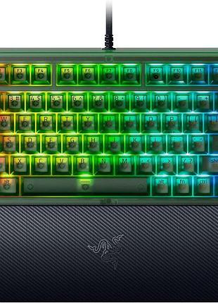 Клавиатура механическая razer blackwidow v4 75%, 83key, mechanical tactile switch gen-3, usb-a, en, rgb, phantom green ed.