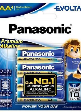 Батарейка panasonic evolta щелочная aa блистер, 4 шт