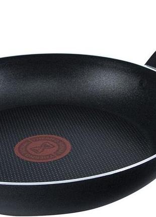 Сковорода tefal simply clean, 28см, покрытие titanium, алюм., thermo-spot, черный