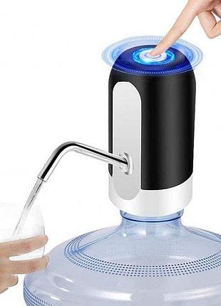 Електрична помпа для бутильованої води automatic water dispenser з підсвічуванням на сулію 19 л чорний