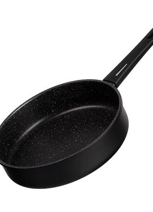 Сковорода глубокая с крышкой ardesto gemini gourmet andria, 28см, алюминий, черный