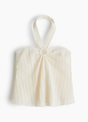 Новий топ кроше h&amp;m pointelle jersey halterneck top — m
