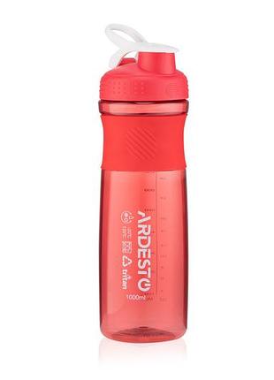 Бутылка для воды ardesto smart bottle 1000 мл, красная, тритан