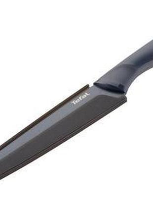 Кухонный нож поварской tefal fresh kitchen, с чехлом, 20см, нержавеющая сталь, пластик, черный