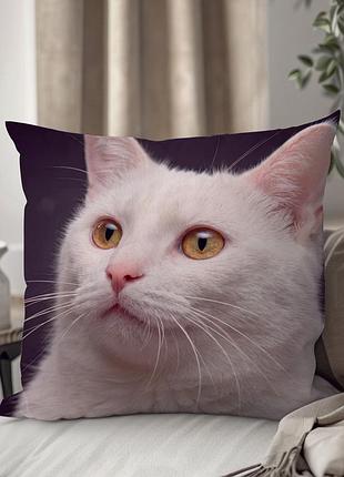 Декоративная подушка с котом породы «као мани» wonkey, 45×45 см, плюш, двусторонний фотопринт — 1349745