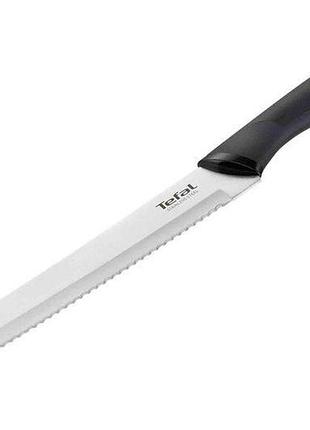 Нож для хлеба tefal comfort, с чехлом, 20см, нержавеющая сталь, пластик, черный