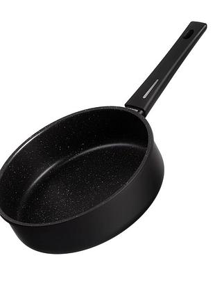 Сковорода глубокая с крышкой ardesto gemini gourmet andria, 24см, алюминий, черный