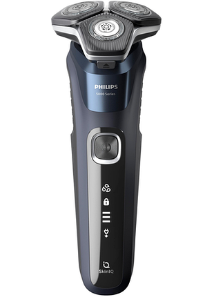 Бритва електр. philips роторная series 5000, 9вт, бритв.головок-3, li-ion, сухой.+влаж., триммер, синий