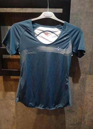Спортивна майка футболка puma розмір s синьо-зелена