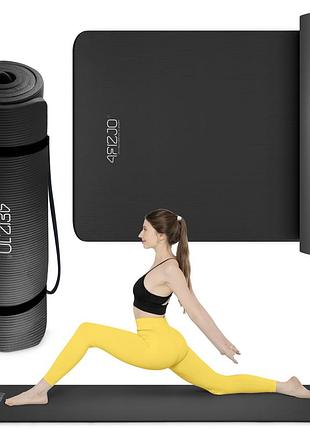 Коврик (мат) спортивный 4fizjo nbr 180 x 60 x 1 см для йоги и фитнеса black (p-5907222931462), для фитнеса и домашних тренировок